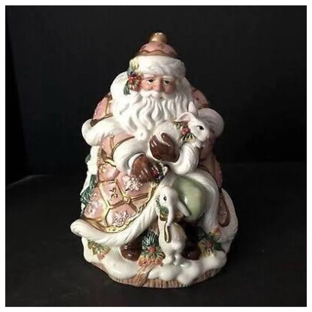 Fitz and Floyd Snowy Woods Santa Cookie Jar